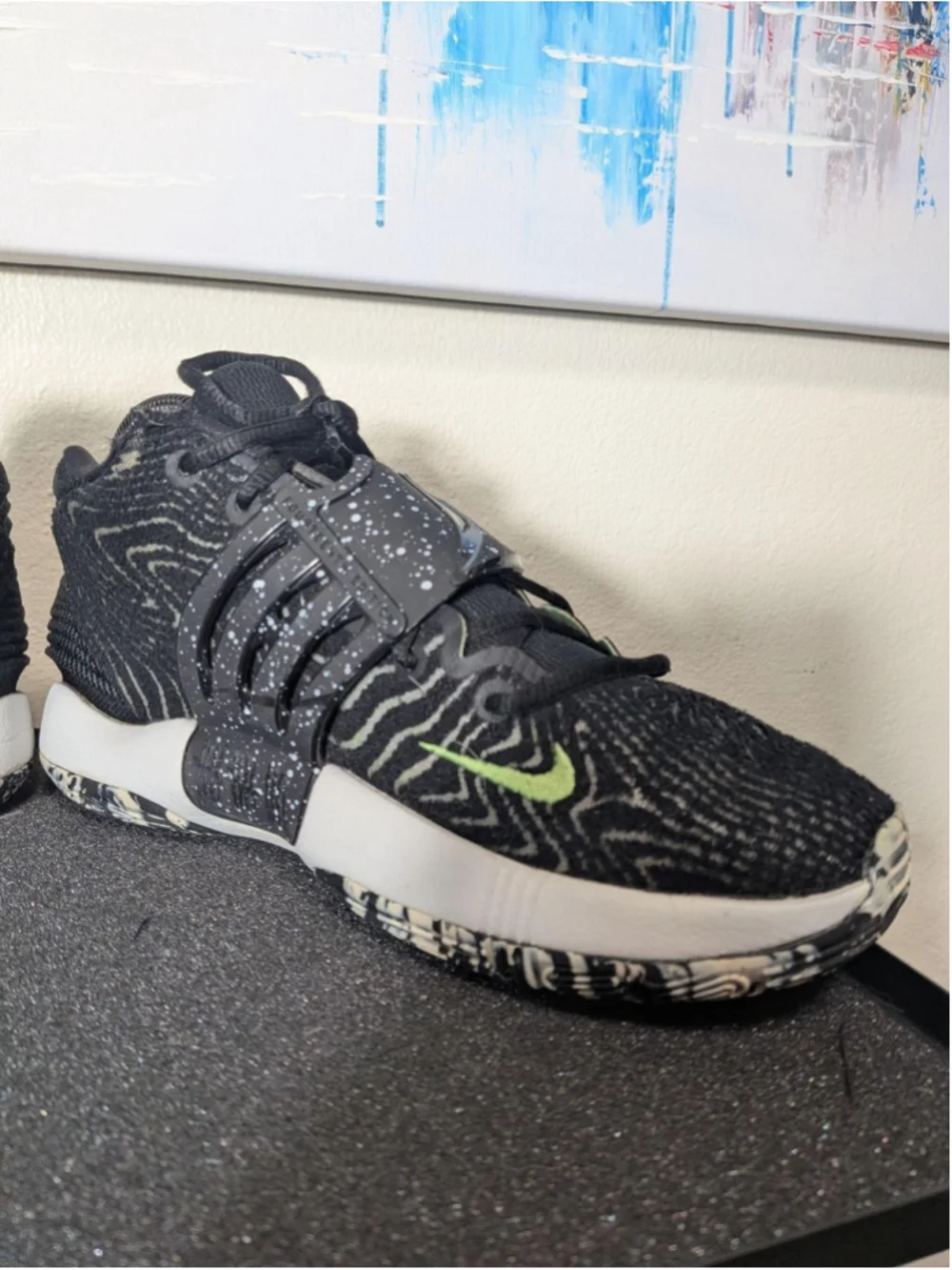 Nike KD 14 Shoes Mens Size 7.5 Black Green Basketball Sneakers CW3935-005